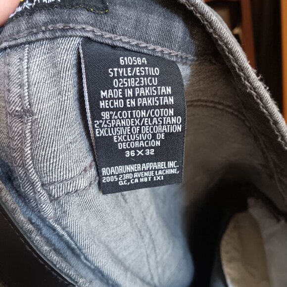 36x32 Urban Star Premium Apparel Mens Grey Denim Jeans Relaxed - Picture 7 of 7